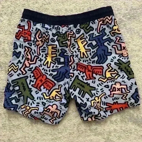 Lacoste x Keith Haring All Over Print 5.5" Swim Shorts - Picture 4 of 5